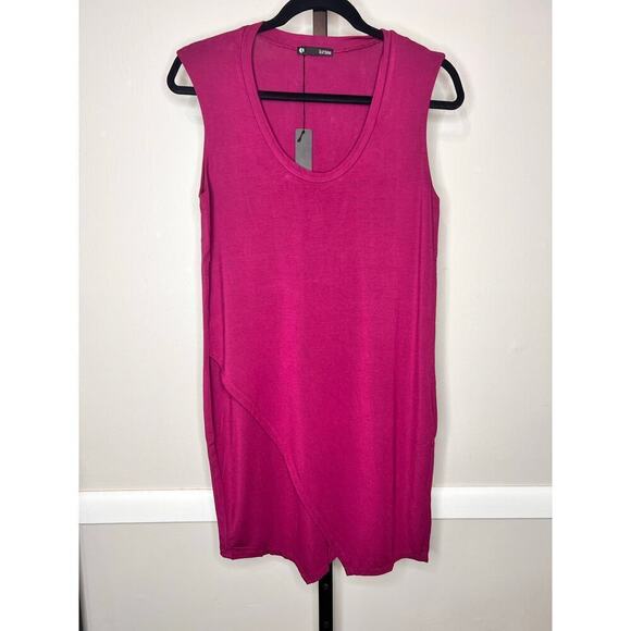 Krisa REVOLVE Chateau Pink Asymmetrical Tank Mini Dress Size Small NWT - Picture 2 of 10